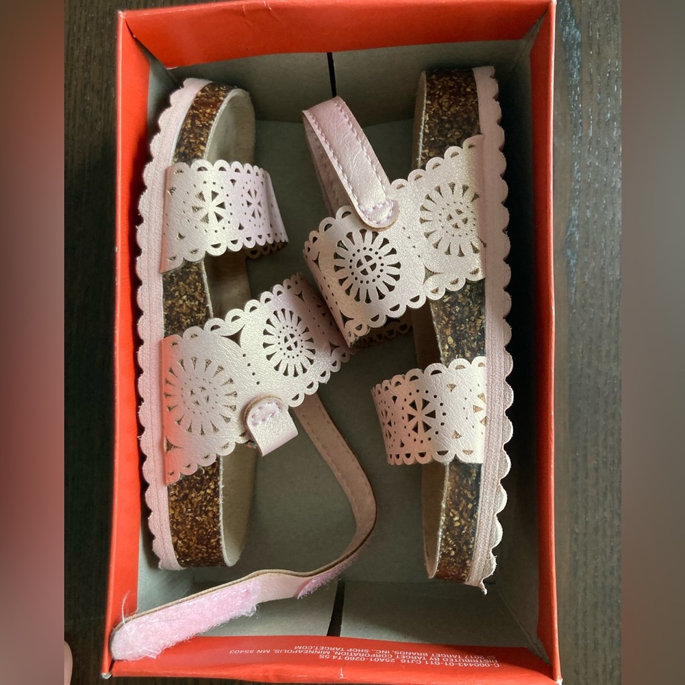 Cat & Jack Gwenivive Pink Sandals Toddler Size 7